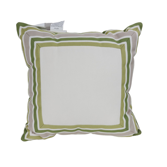 Pottery Barn Pillow 20x20 Square Pattern Beige Green 100% Cotton Canvas Down‎ - Picture 1 of 13